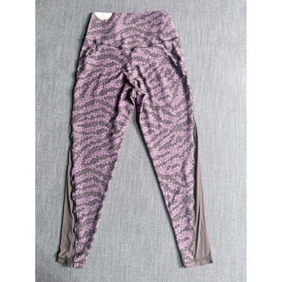 OFFLINE by Aerie Pants - OFFLINE by Aerie Purple Leopard Print Mesh Panel Hi-Rise Leggings Large 5006-215
